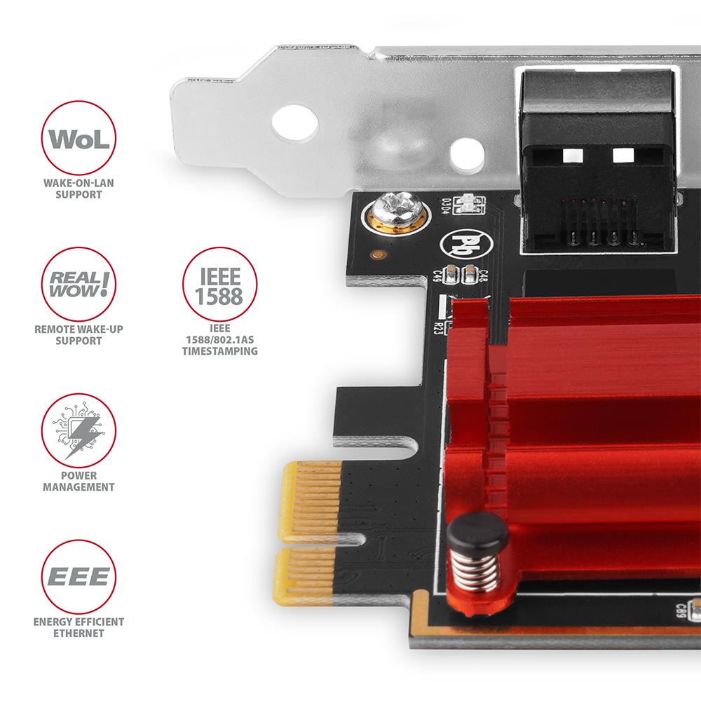 NET CARD PCIE 2.5GBE 1PORT/SP&LP PCEE-G25 AXAGON
