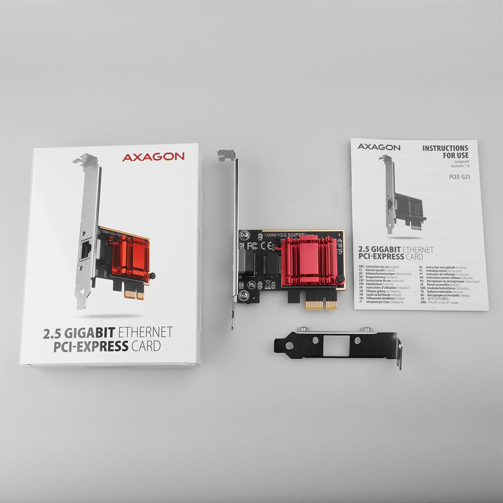 NET CARD PCIE 2.5GBE 1PORT/SP&LP PCEE-G25 AXAGON