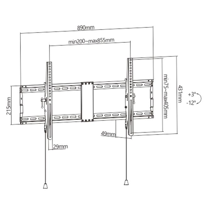 TV SET ACC WALL MOUNT 43-90/WM-90T-01 GEMBIRD