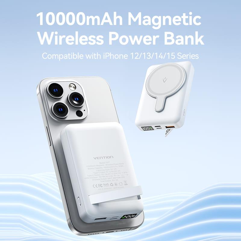 POWER BANK WRL 10000MAH 22.5W/MAGNETIC WHITE FHTW0 VENTION