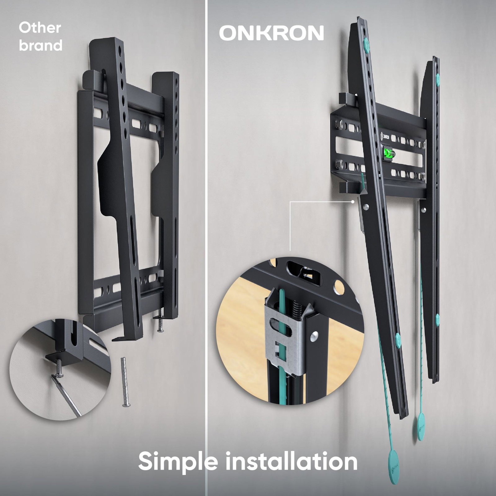 TV SET ACC WALL MOUNT /32-65/BLACK FM2-B ONKRON