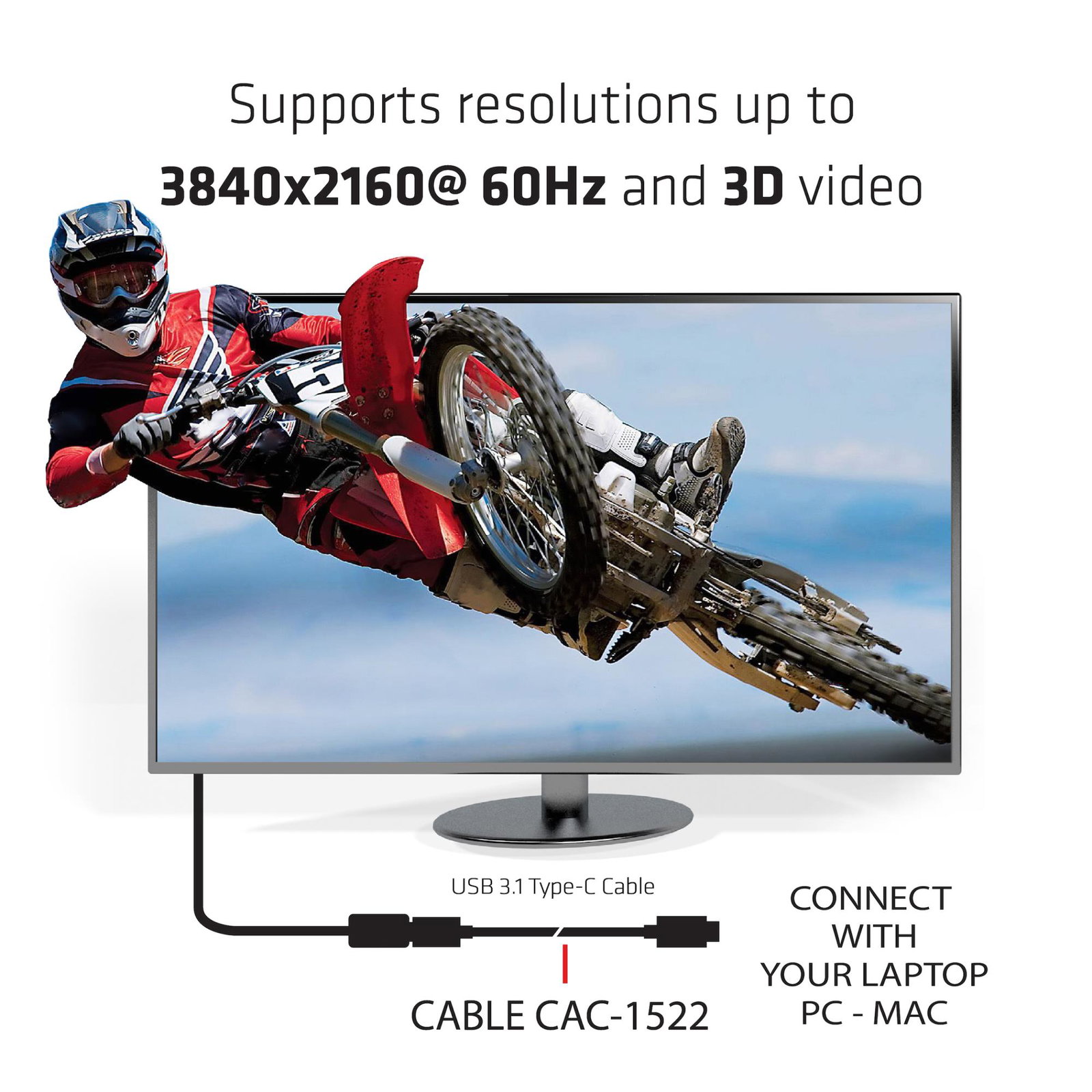 CABLE USB-C TO USB-C 1M/M/M CAC-1522 CLUB3D