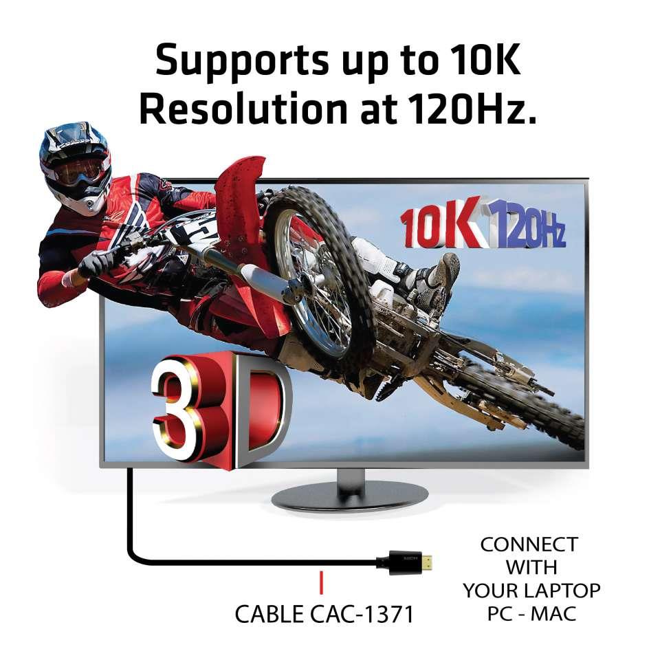CABLE HDMI TO HDMI 1M/M/M CAC-1371 CLUB3D
