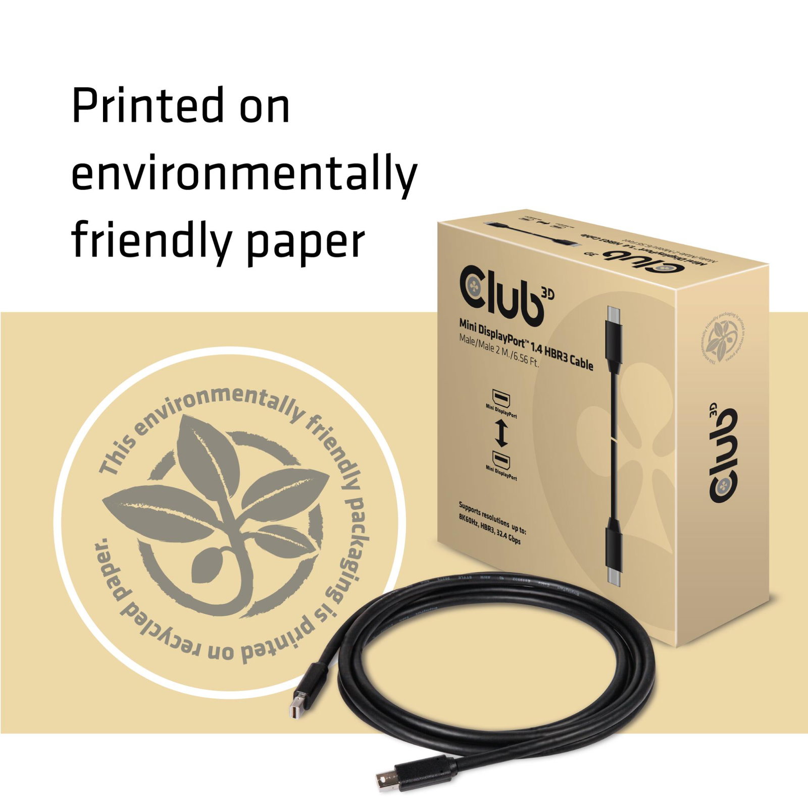 CABLE MINI DP TO MINI DP 2M/M/M CAC-1164 CLUB3D