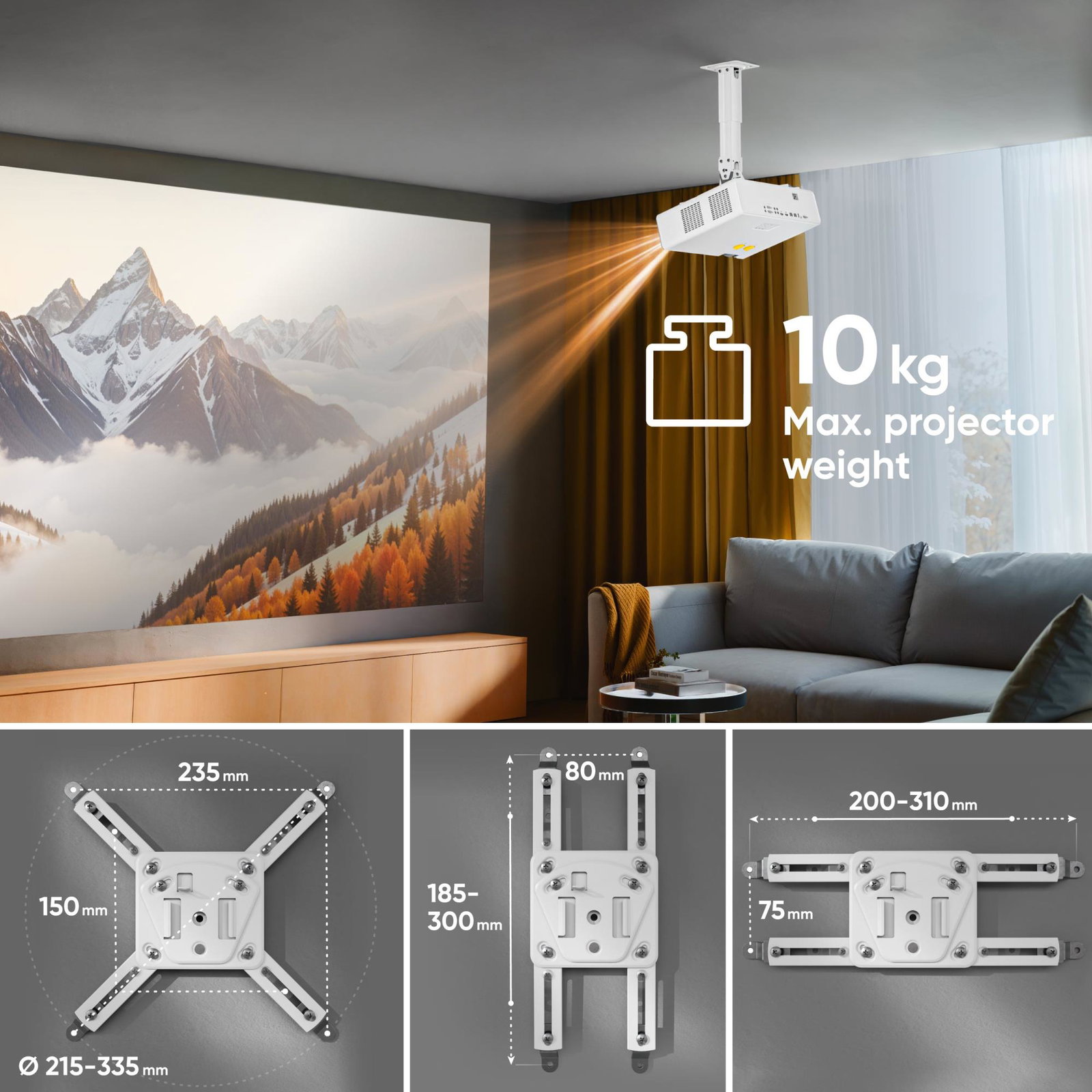 PROJECTOR ACC MOUNT/WHITE K3A-W ONKRON