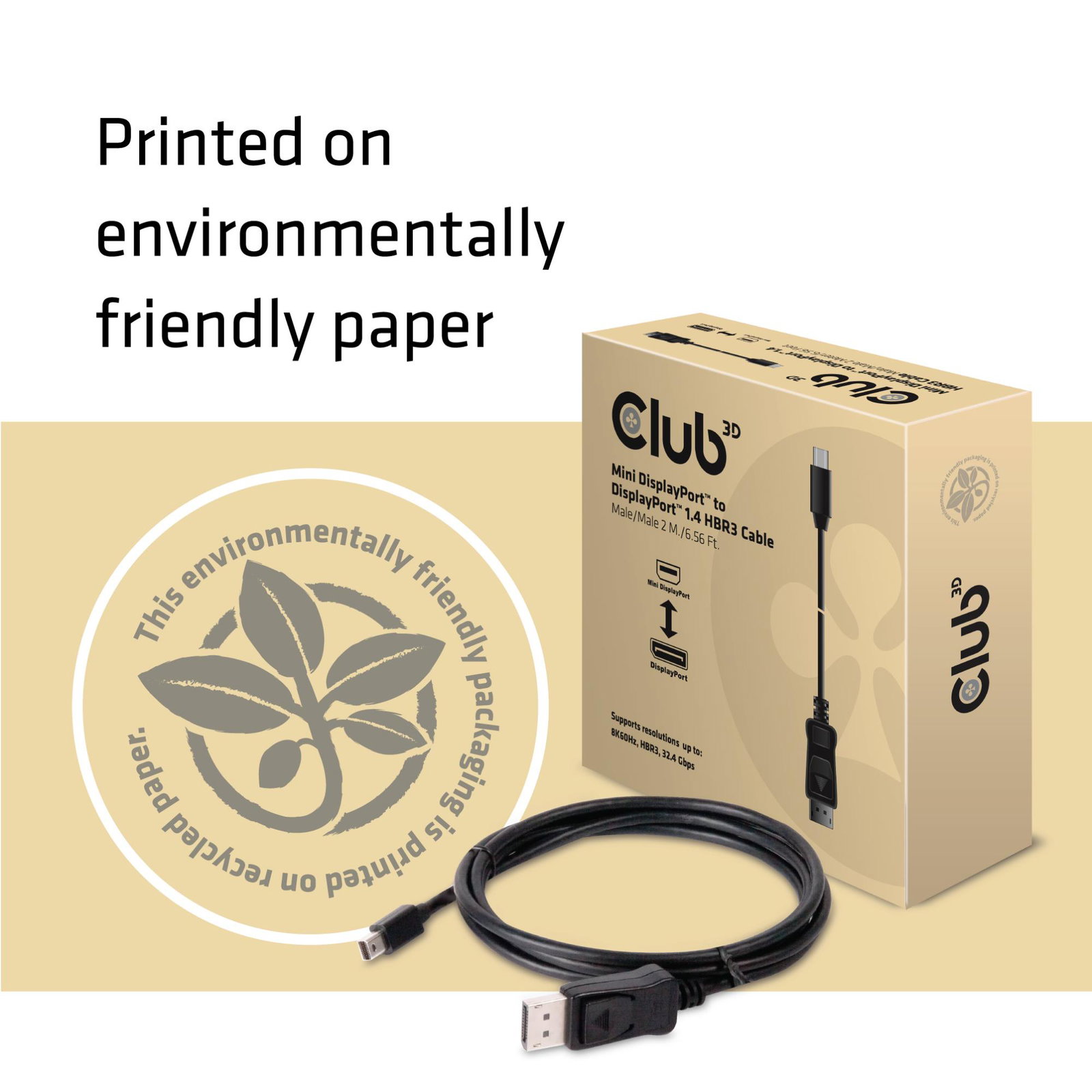 CABLE MINI DP TO DP 2M/M/M CAC-1115 CLUB3D