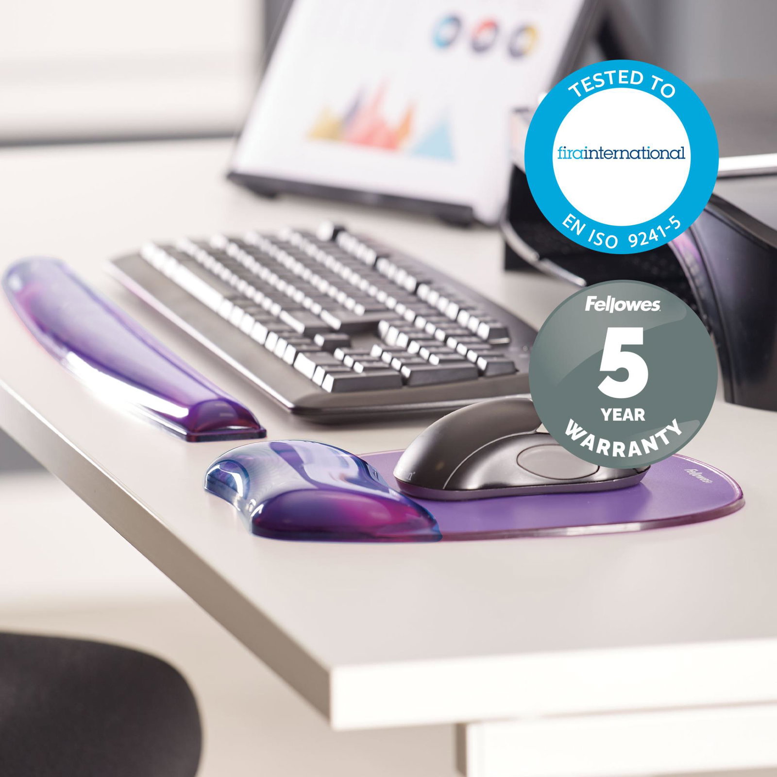 MOUSE PAD CRYSTAL GEL/PURPLE 9144104 FELLOWES