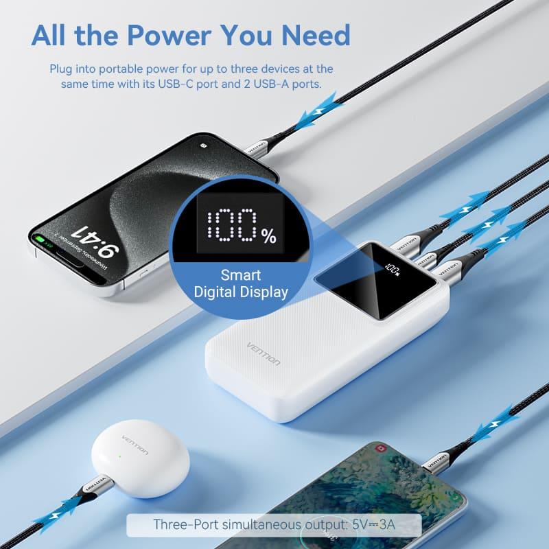 POWER BANK USB 20000MAH 22.5W/WHITE FHLW0 VENTION