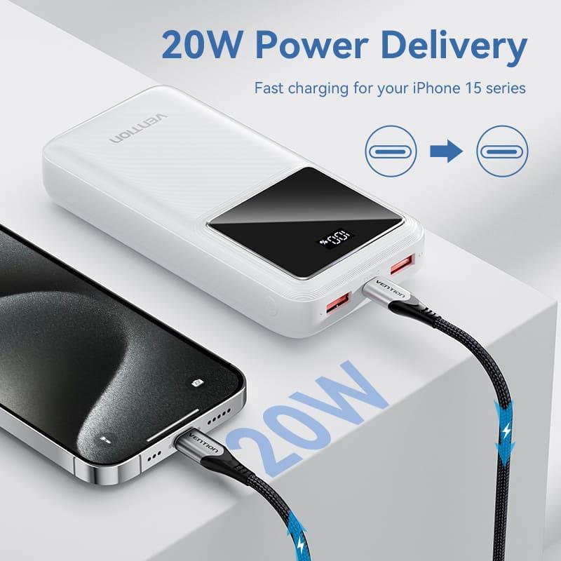POWER BANK USB 20000MAH 22.5W/WHITE FHLW0 VENTION