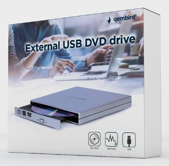 DVD RW USB2 8X EXT RTL/SILVER DVD-USB-021-SV GEMBIRD