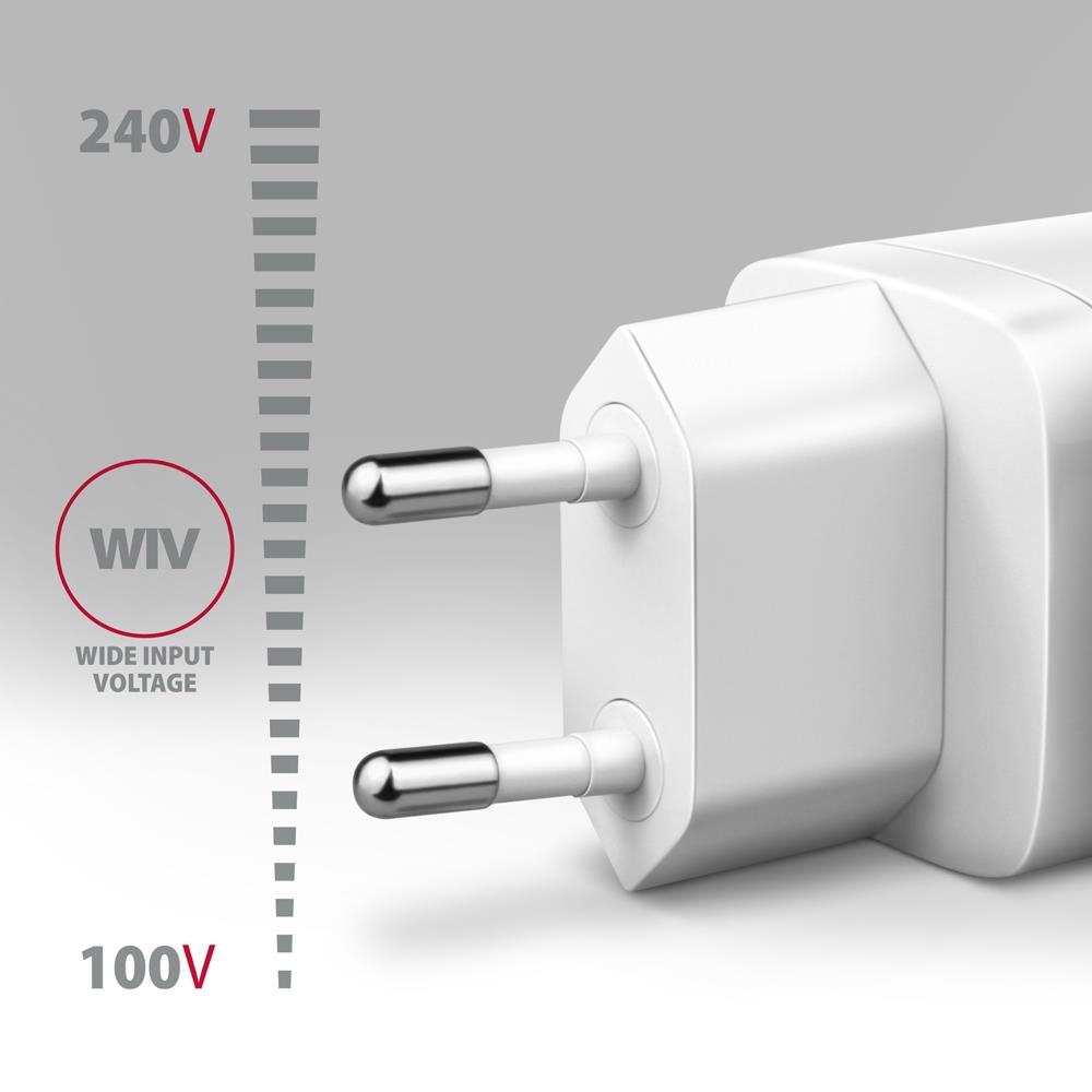 MOBILE CHARGER WALL USB 30W/2PORT WHITE ACU-PQ30W AXAGON