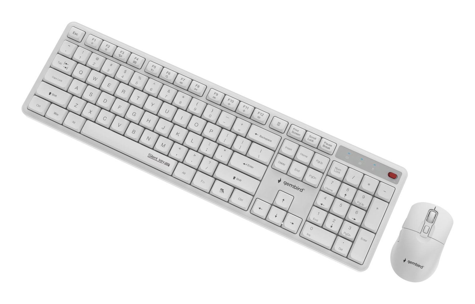 KEYBOARD +MOUSE WRL ENG/WHITE KBS-WMS-01-W GEMBIRD