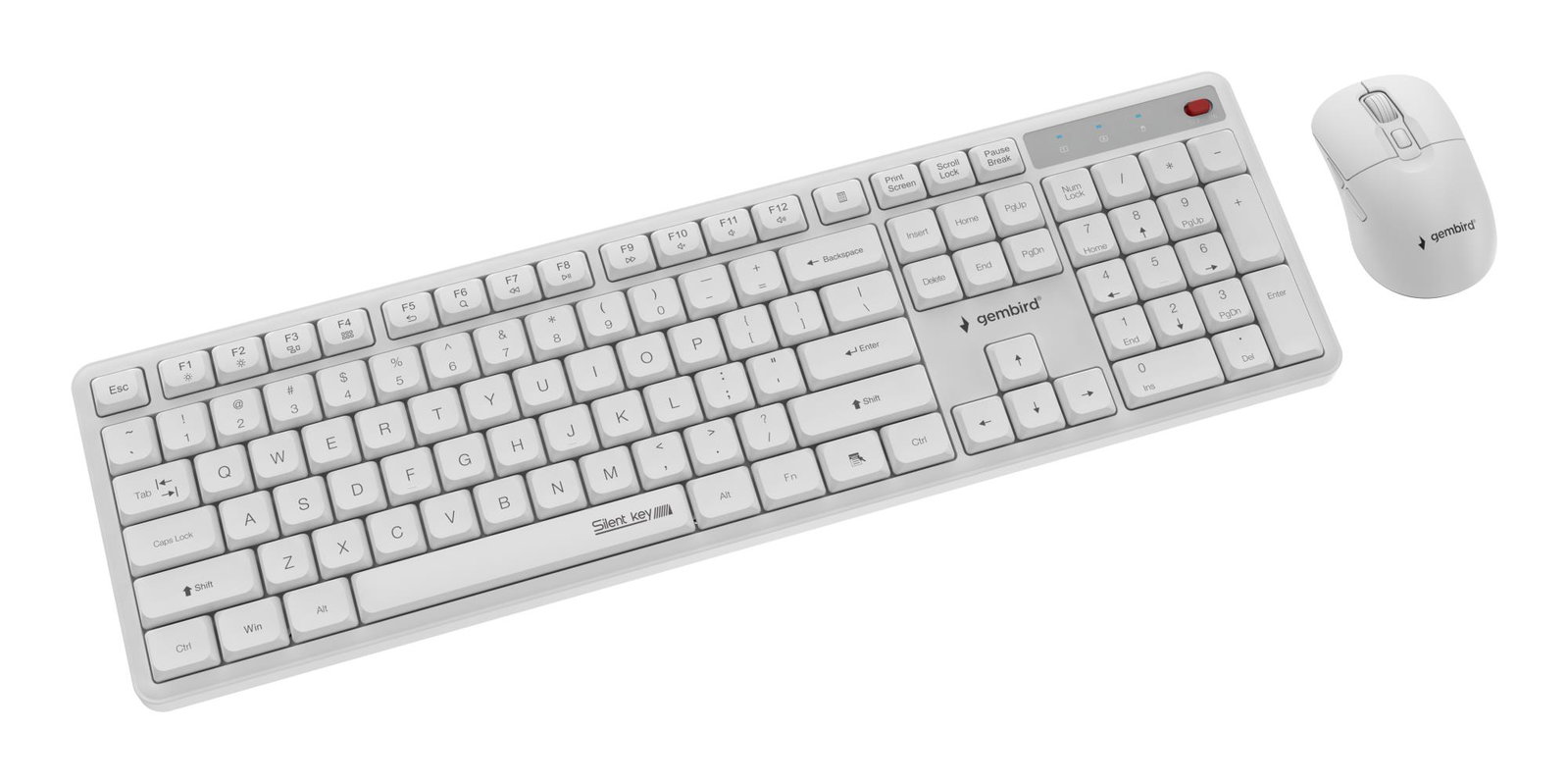 KEYBOARD +MOUSE WRL ENG/WHITE KBS-WMS-01-W GEMBIRD