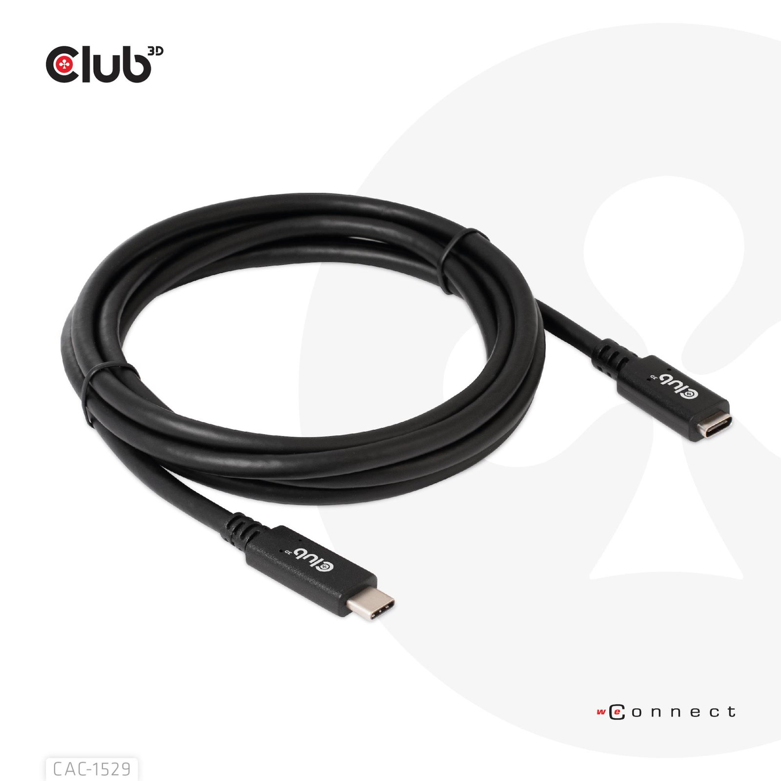 CABLE USB-C TO USB-C 2M/M/F CAC-1529 CLUB3D