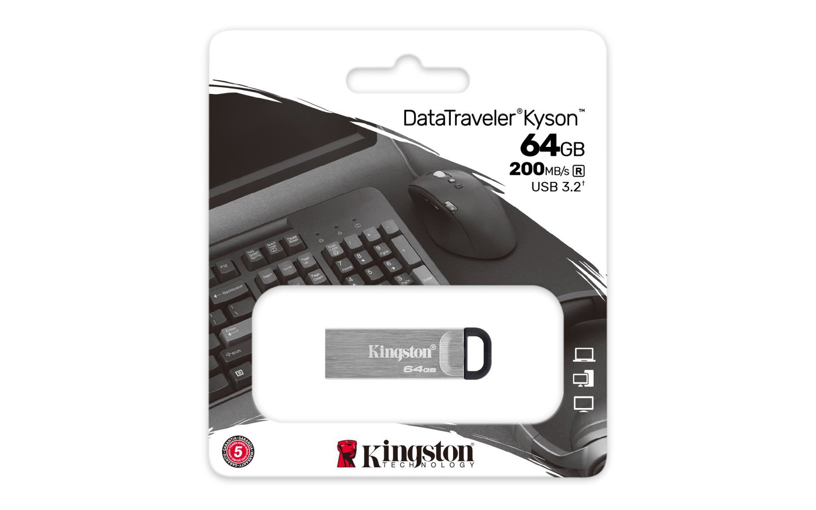 MEMORY DRIVE FLASH USB3.2/64GB DTKN/64GB KINGSTON