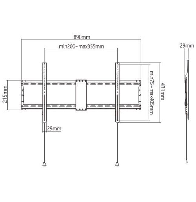 TV SET ACC WALL MOUNT 43-90/WM-90F-01 GEMBIRD