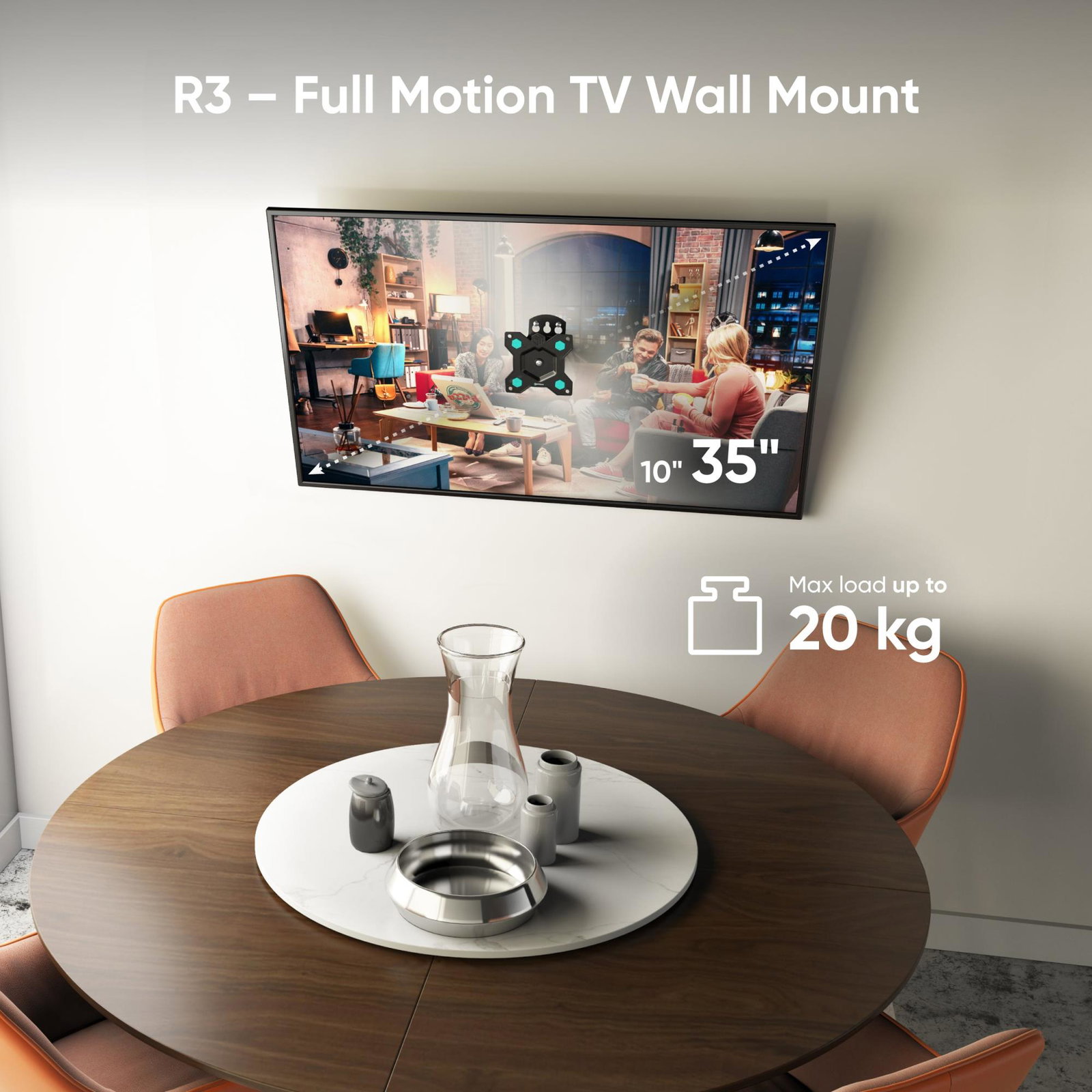 TV SET ACC WALL MOUNT /10-35/BLACK R3-B ONKRON