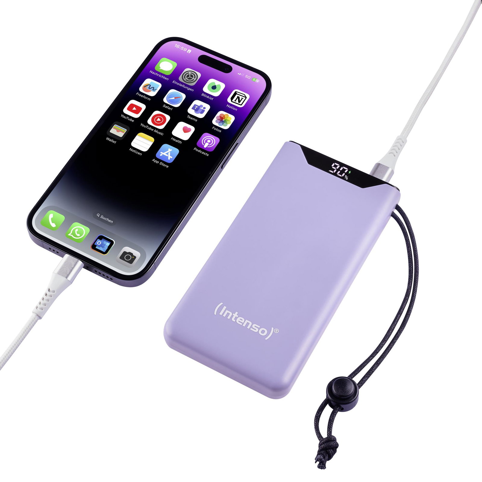 POWER BANK USB 10000MAH QC3.0/PURPLE F10000 7332033 INTENSO