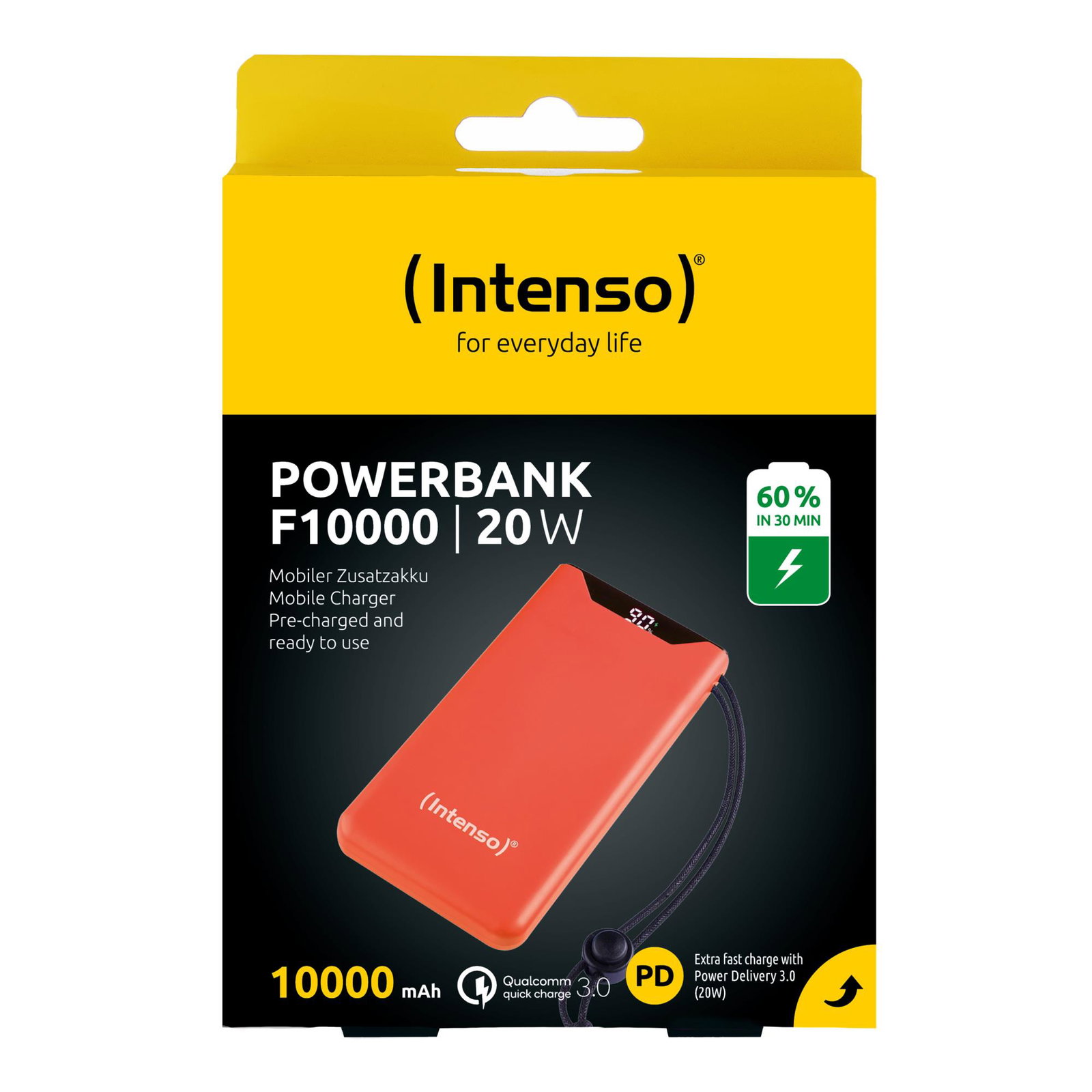 POWER BANK USB 10000MAH QC3.0/ORANGE F10000 7332038 INTENSO