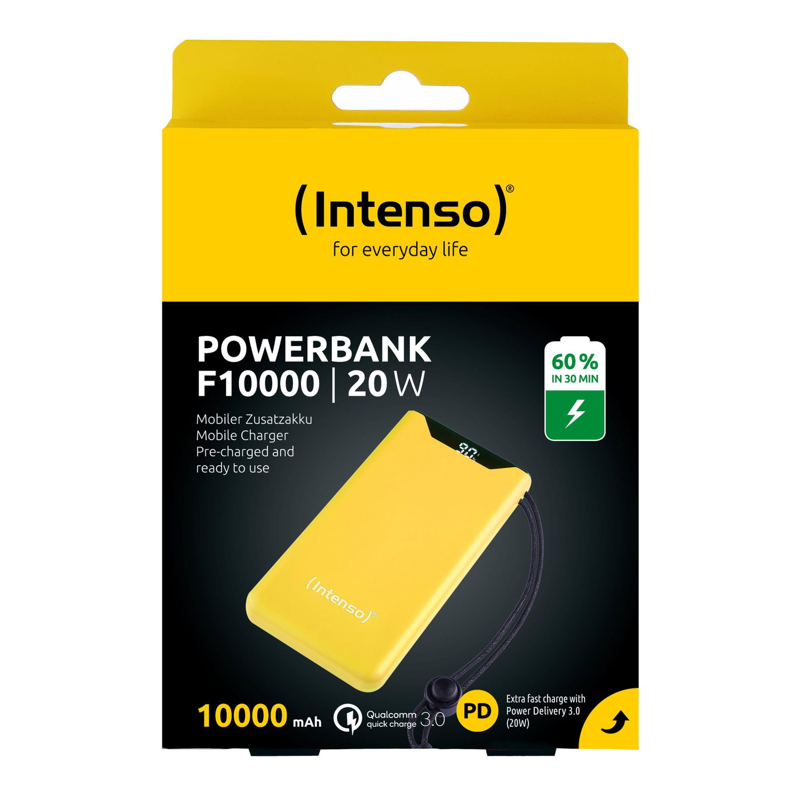 POWER BANK USB 10000MAH QC3.0/YELLOW F10000 7332039 INTENSO