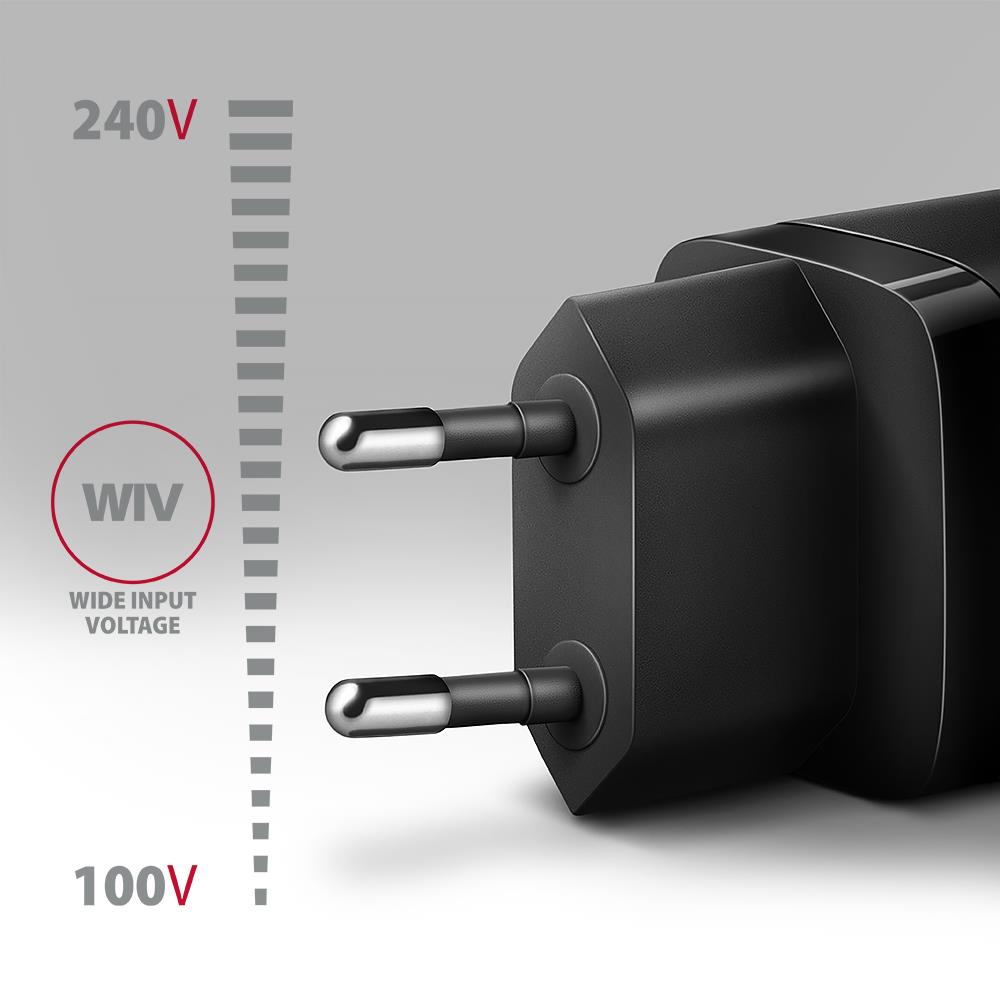 MOBILE CHARGER WALL USB-C 30W/1PORT BLACK ACU-PD30 AXAGON