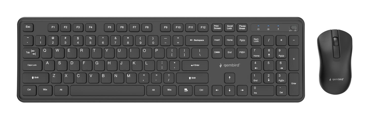 KEYBOARD +MOUSE WRL ENG/BK KBS-WPS-01 GEMBIRD