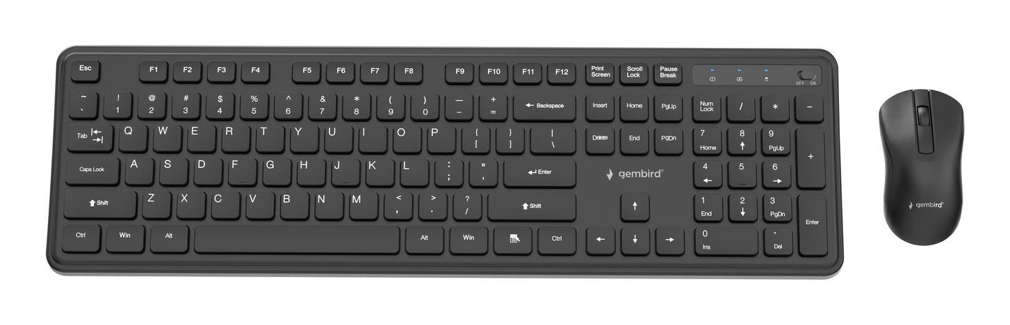 KEYBOARD +MOUSE WRL ENG/BK KBS-WPS-01 GEMBIRD