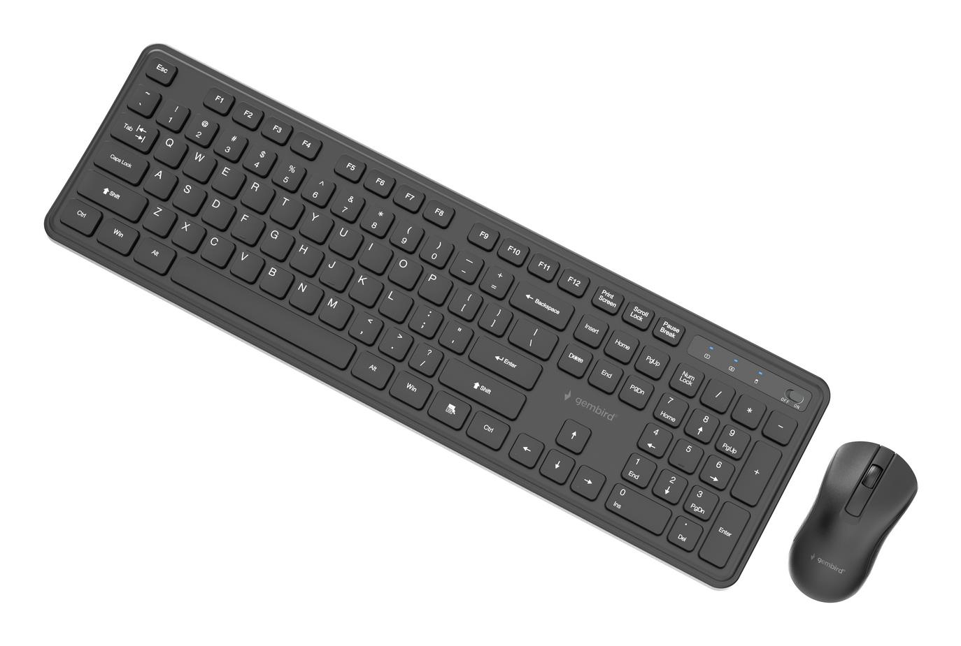 KEYBOARD +MOUSE WRL ENG/BK KBS-WPS-01 GEMBIRD