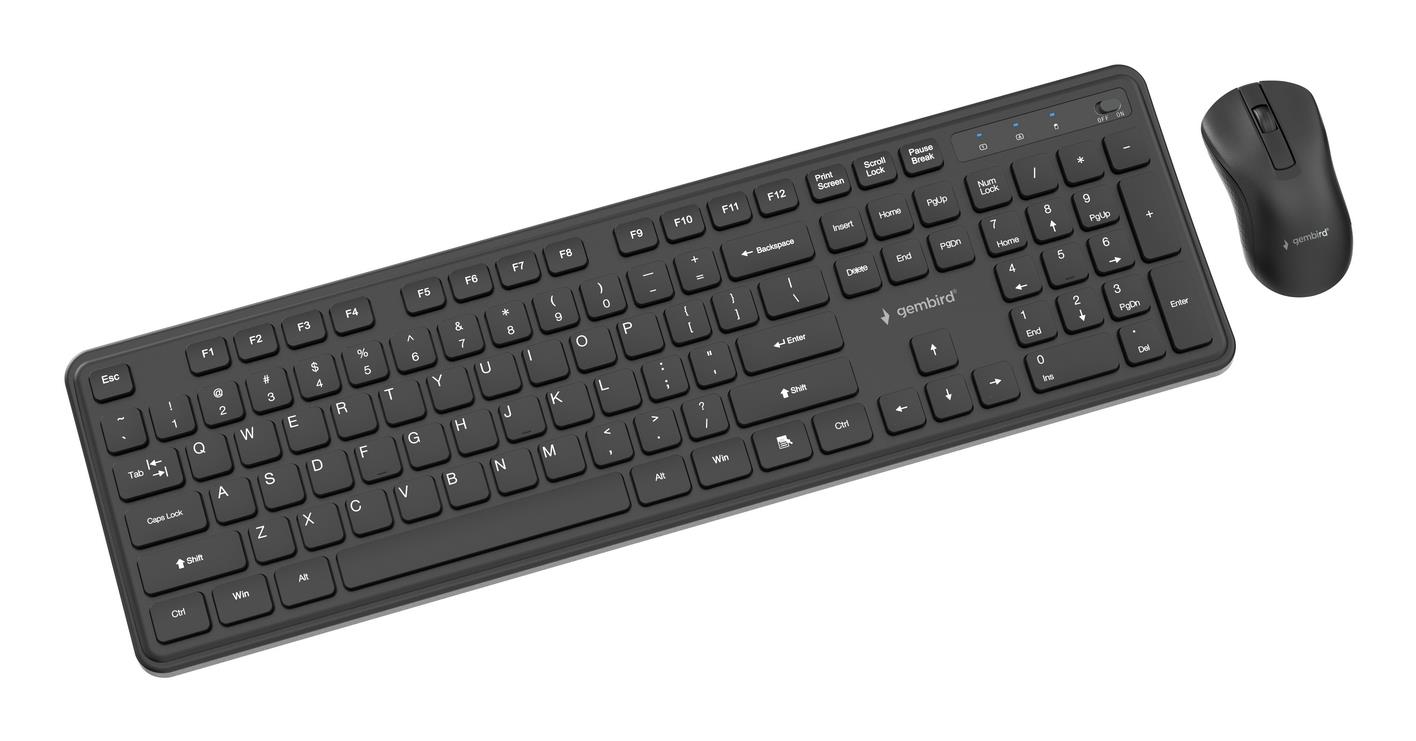 KEYBOARD +MOUSE WRL ENG/BK KBS-WPS-01 GEMBIRD