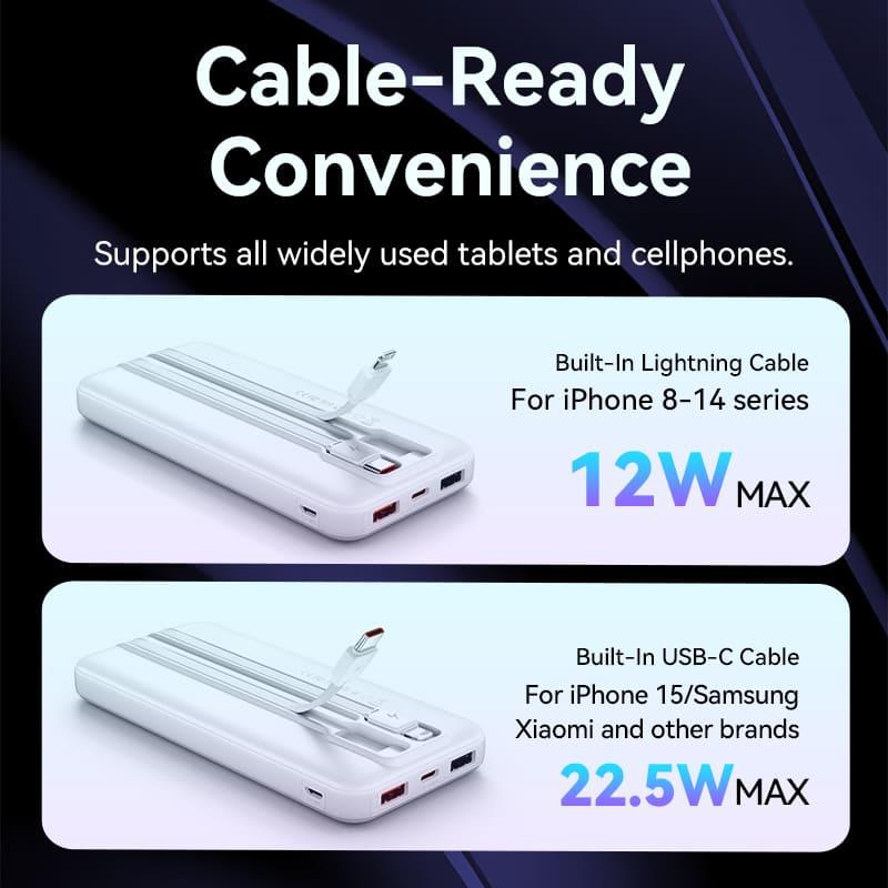 POWER BANK USB 10000MAH 22.5W/WHITE FHOW0 VENTION