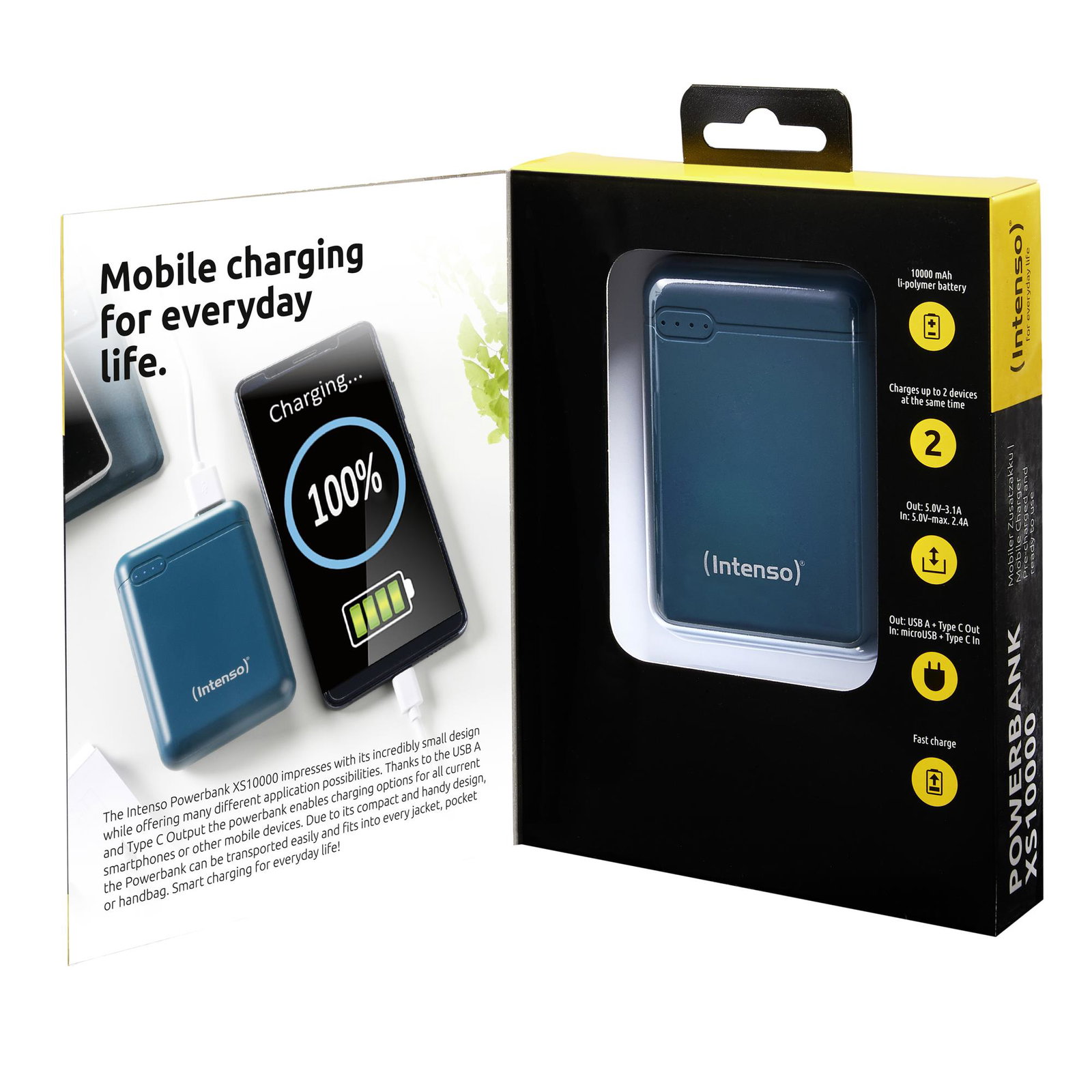 POWER BANK USB 10000MAH/PETROL XS10000 INTENSO