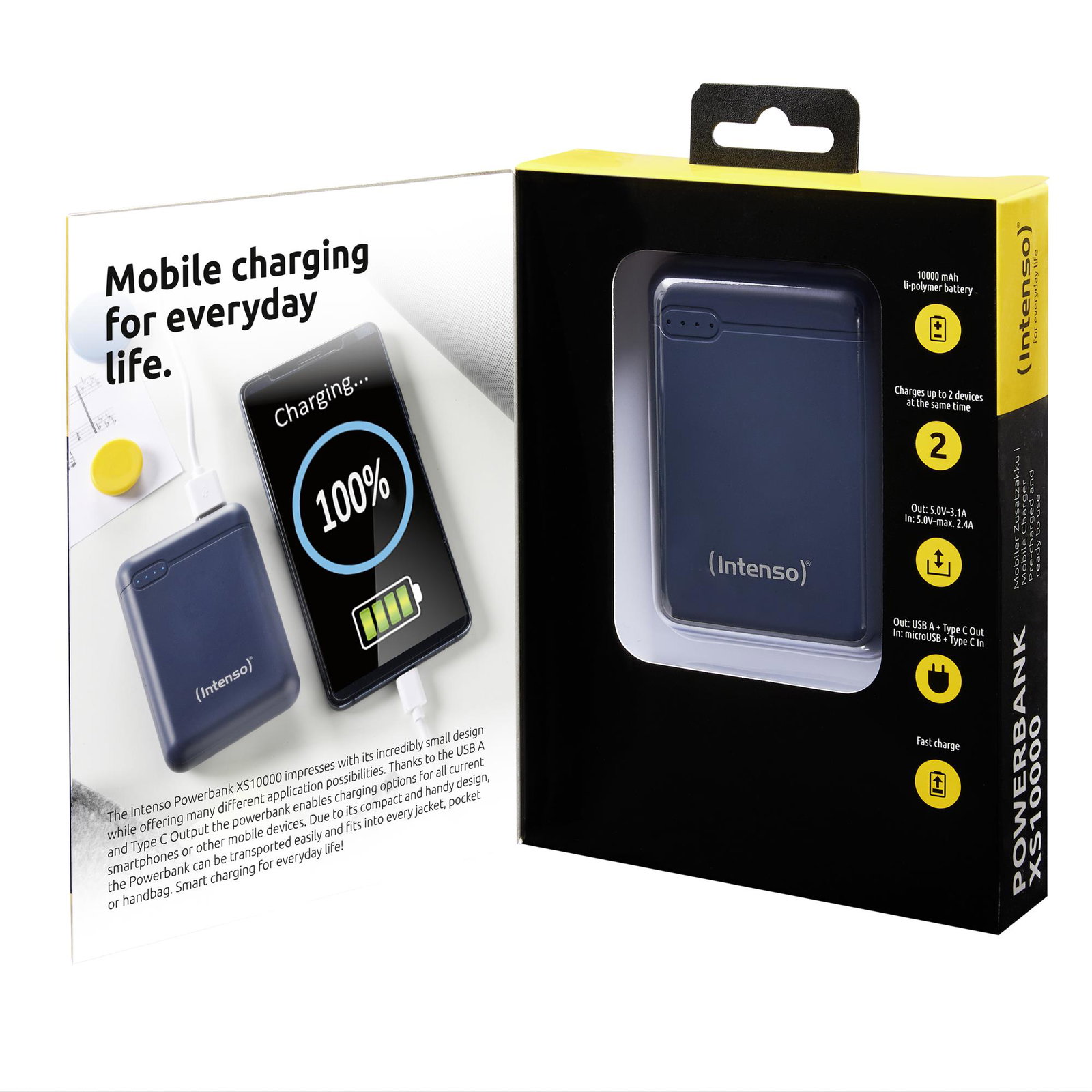 POWER BANK USB 10000MAH/DARK BLUE XS10000 INTENSO