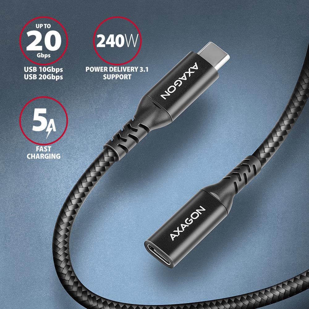 CABLE USB-C EXTENSION 1.5M/BLACK BUCM32-CF15AB AXAGON