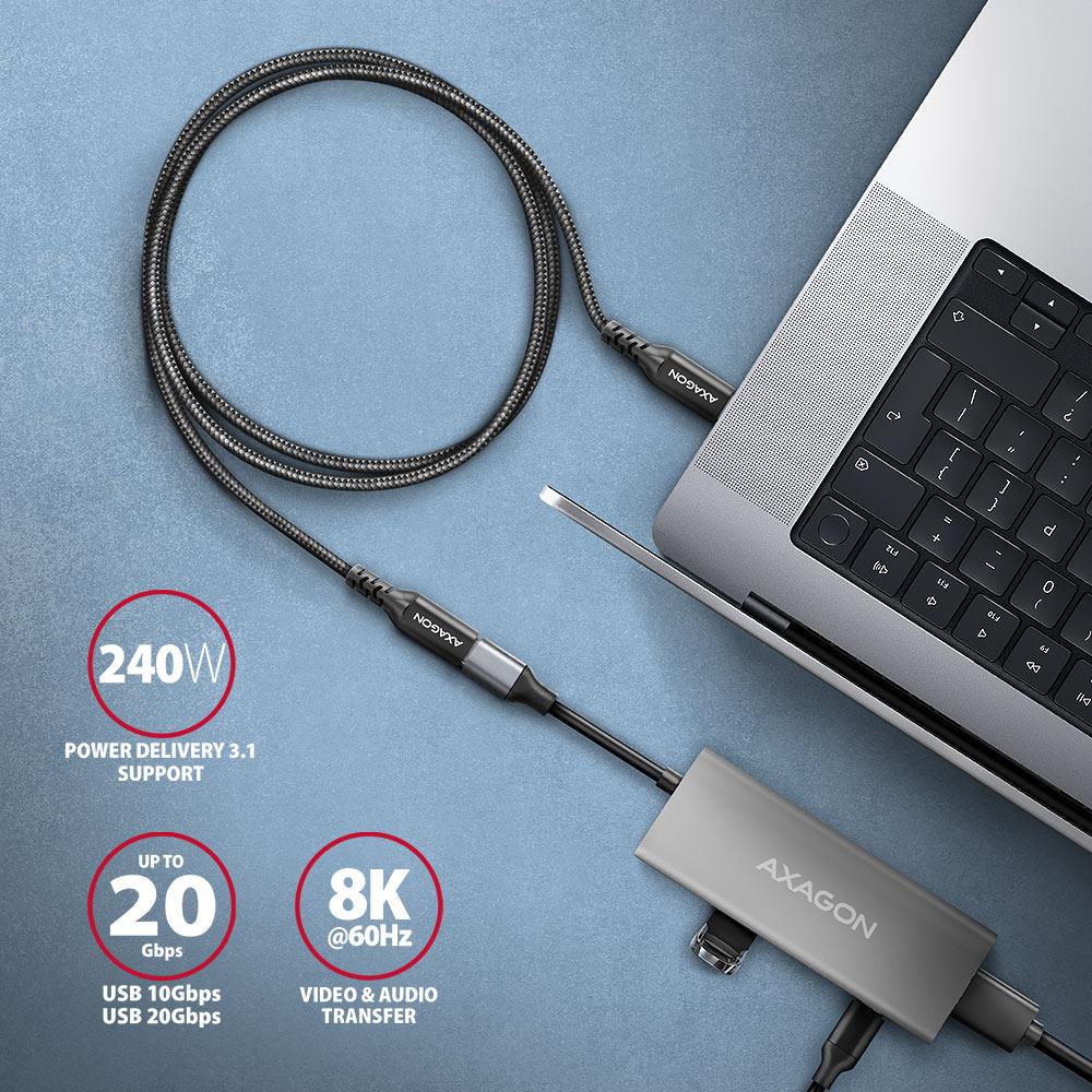 CABLE USB-C EXTENSION 1.5M/BLACK BUCM32-CF15AB AXAGON