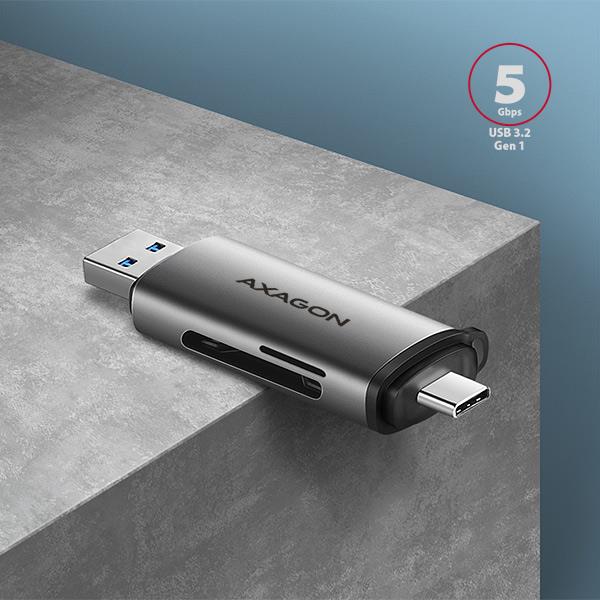 MEMORY READER USB-C+USB3.2 2SL/SD/MICROSD CRE-SAC AXAGON