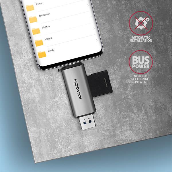 MEMORY READER USB-C+USB3.2 2SL/SD/MICROSD CRE-SAC AXAGON