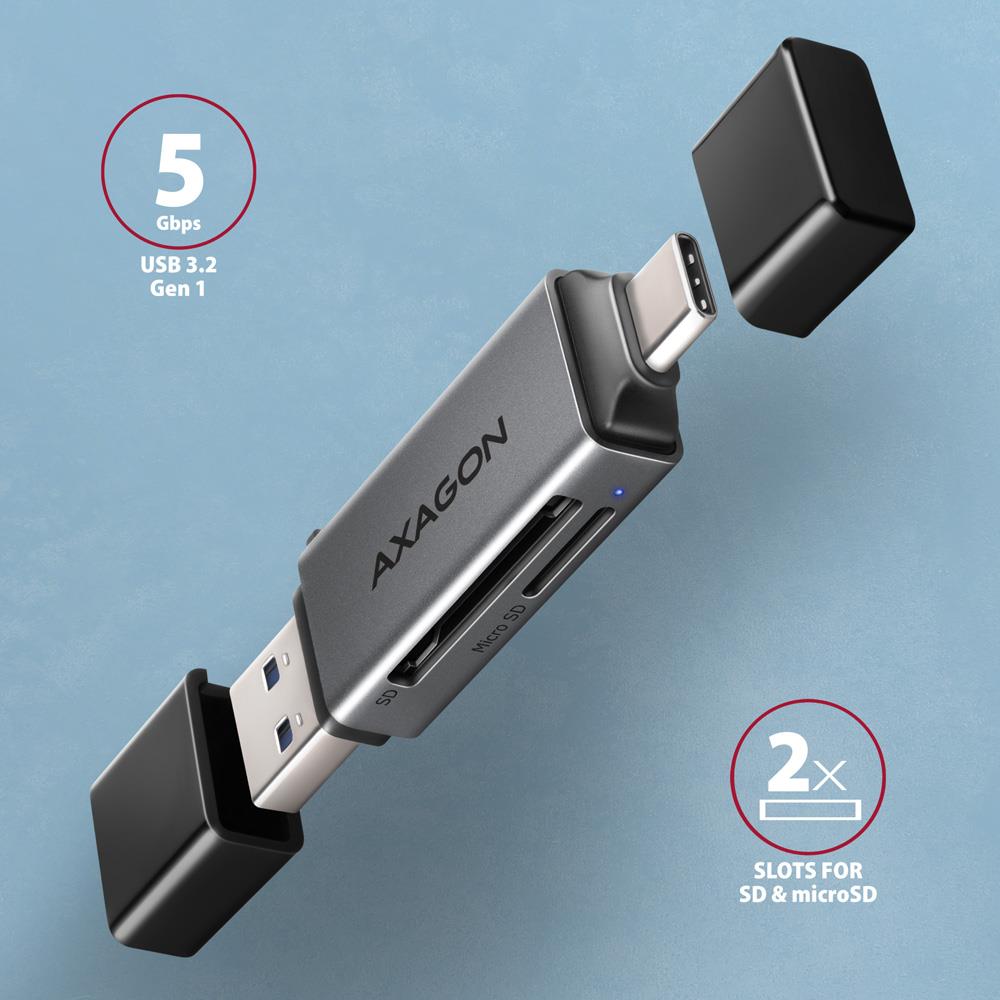 MEMORY READER USB-C+USB3.2 2SL/SD/MICROSD CRE-DAC AXAGON