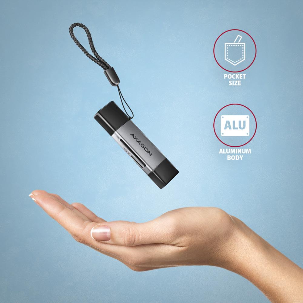 MEMORY READER USB-C+USB3.2 2SL/SD/MICROSD CRE-DAC AXAGON