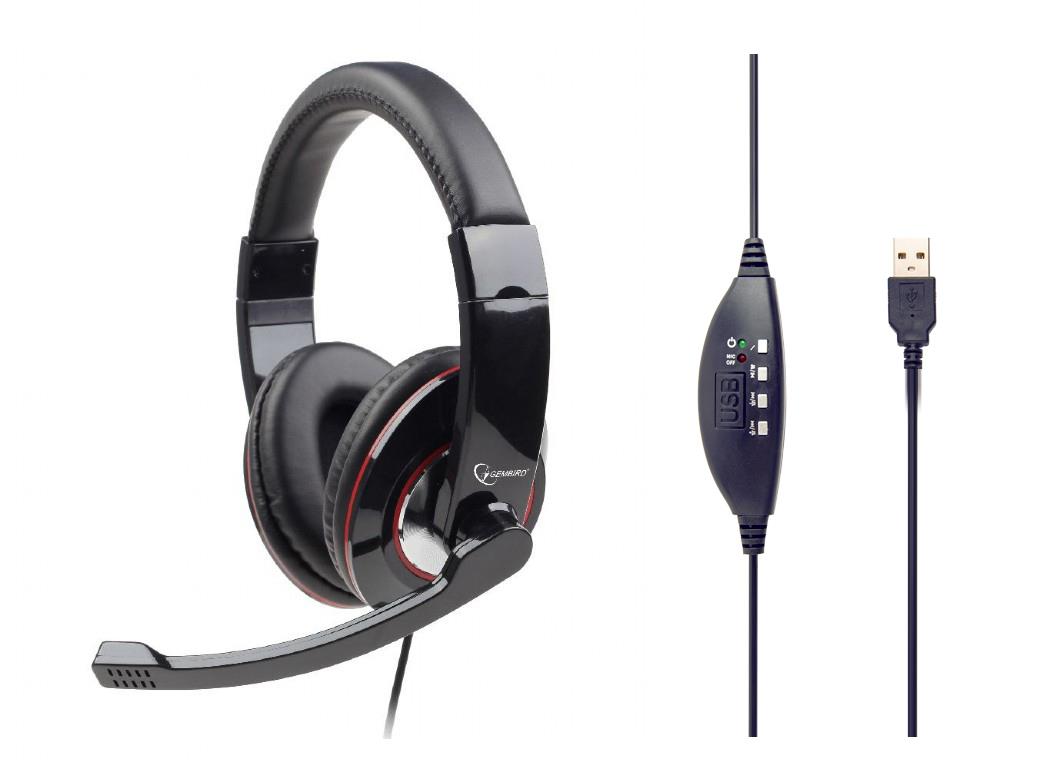 HEADSET STEREO USB BLACK/MHS-U-001 GEMBIRD