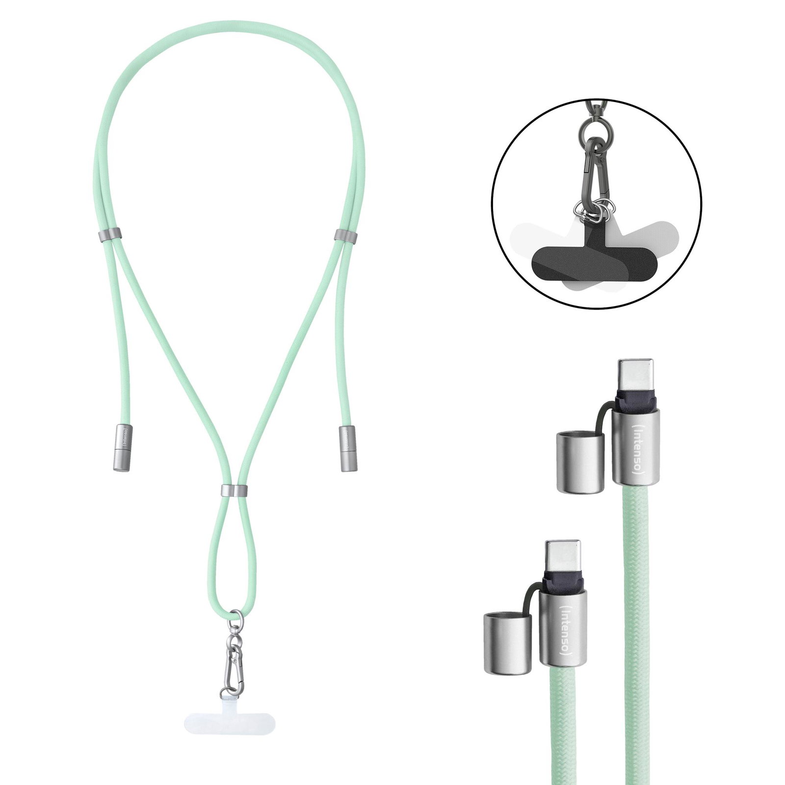CABLE USB-C TO USB-C 1.65M/LANYARD GREEN 7991007 INTENSO