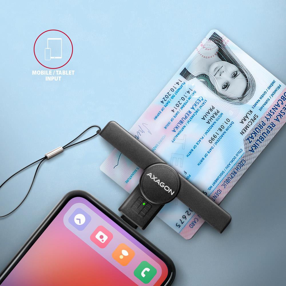 CARD READER POCKET SMARTCARD/USB-C CRE-SMPC AXAGON
