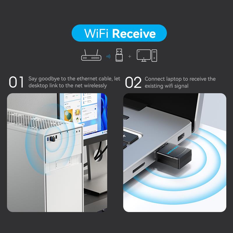 WRL ADAPTER USB 2.4G/5G WI-FI/KDSB0 VENTION
