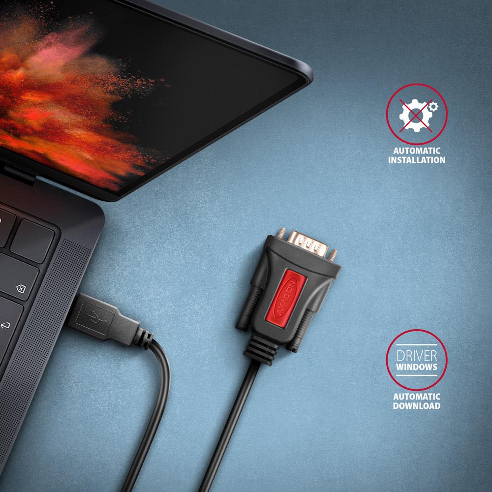 CABLE USB2.0 TO RS-232 DB9-M/1.5M ADS-1PSN AXAGON