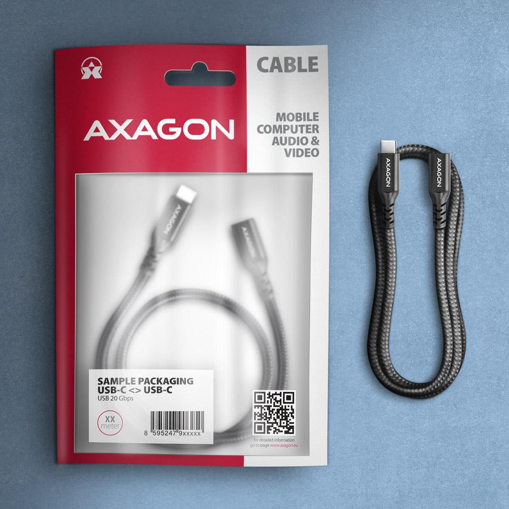 CABLE USB-C EXTENSION 1M/BLACK BUCM32-CF10AB AXAGON
