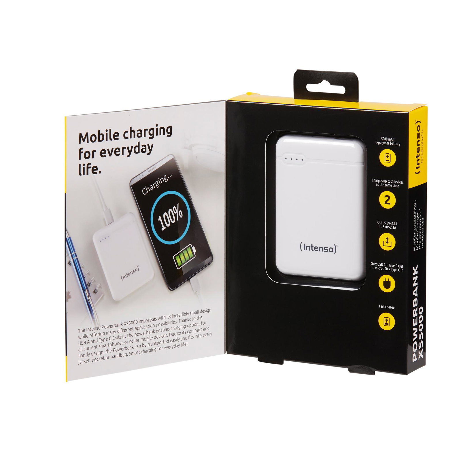 POWER BANK USB 5000MAH/WHITE 7313522 INTENSO