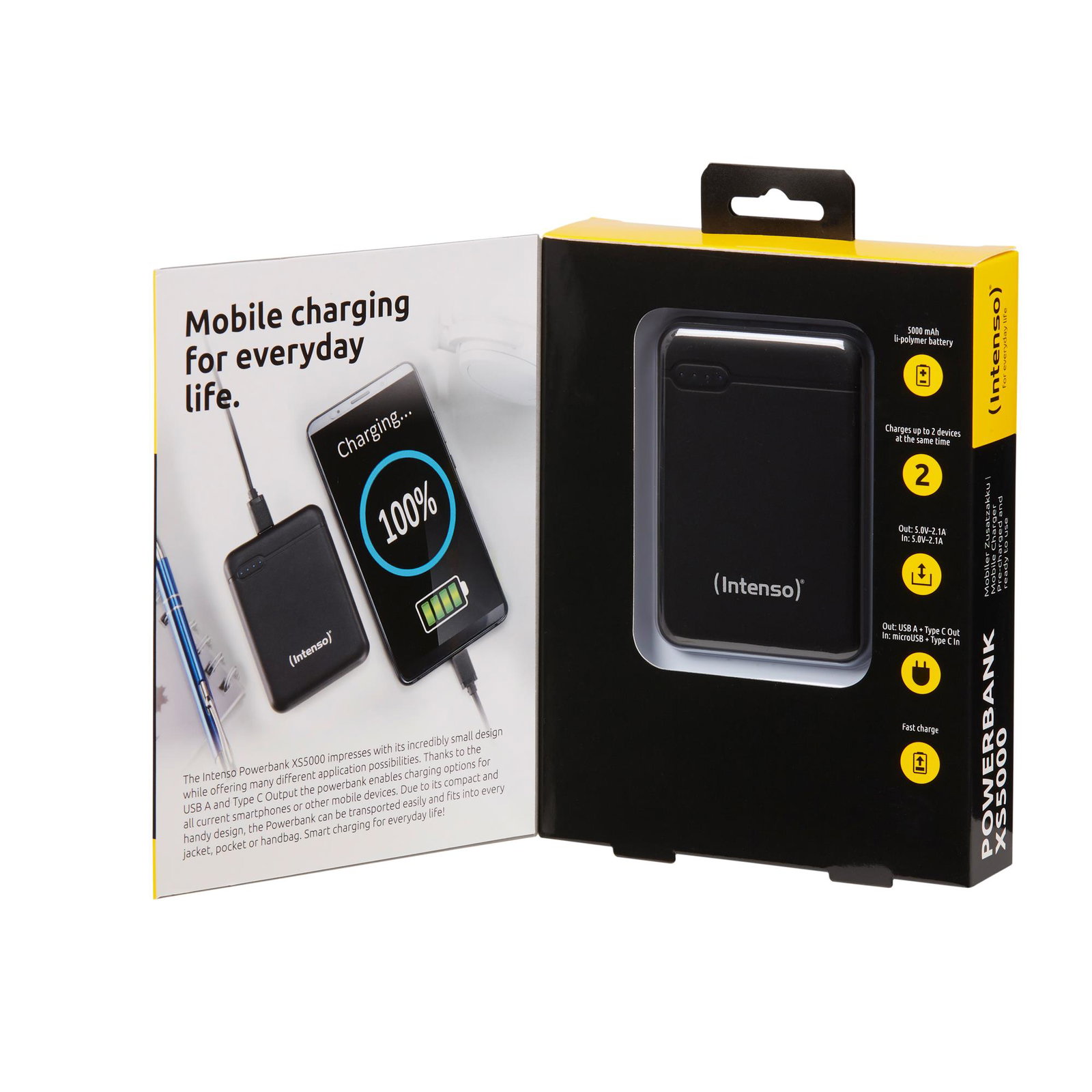 POWER BANK USB 5000MAH/BLACK 7313520 INTENSO