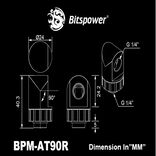 Bitspower Artemis 90 Grad Fitting - drehbar, matte black