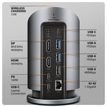 AXAGON HMC-WL9 USB-C Hub, 9in1-Dockingstation, 3x 10Gbps USB - gray