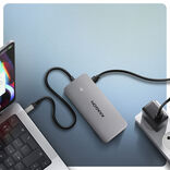 AXAGON HMC-CUB83X2 USB-C Hub, 7in1-Dockingstation, Dual 4K, 10Gbps - gray