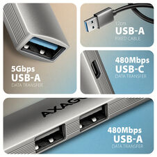 AXAGON HUE-STA USB-Hub - 3x USB-A, 1x USB-C